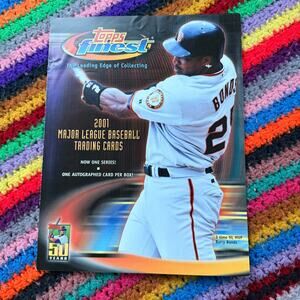 2001 Topps Finest Barry Bonds Promo Sales Sheet Ad - SF Giants 50th Year Rare